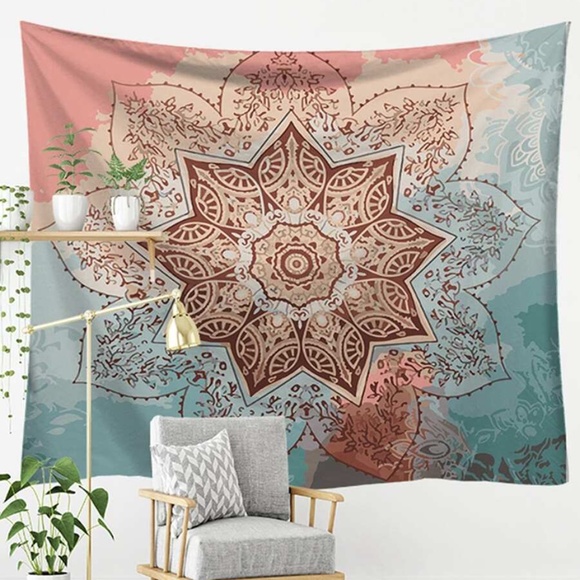 Other - Boho pink blue mandala wall decor tapestry